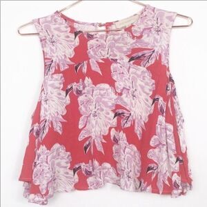 Dance&Marvel Cropped Sleeveless Top Bright Florals 20A